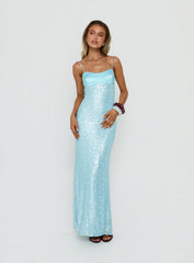 Every Lifetime Sequin Maxi Dress Baby Blue