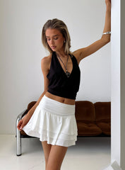 Kaelina Ruched Frill Skort White