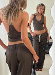 Bare Satin Cami Top Mocha