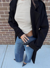 Rylanne Longline Trench Coat Black