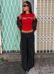 Ramos Low Rise Wide Leg Denim Jeans Washed Black Tall