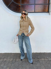 Ezia Wide Cuff Baggy Jeans Raw Denim