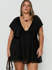 Sun Spirit Plunge Flowy Playsuit Black Curve