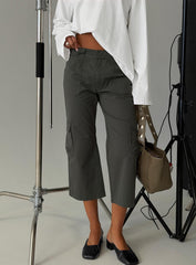 Indee Cropped Cargo Pants Charcoal