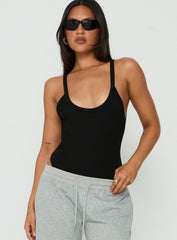 Nerinah Ribbed Bodysuit Black