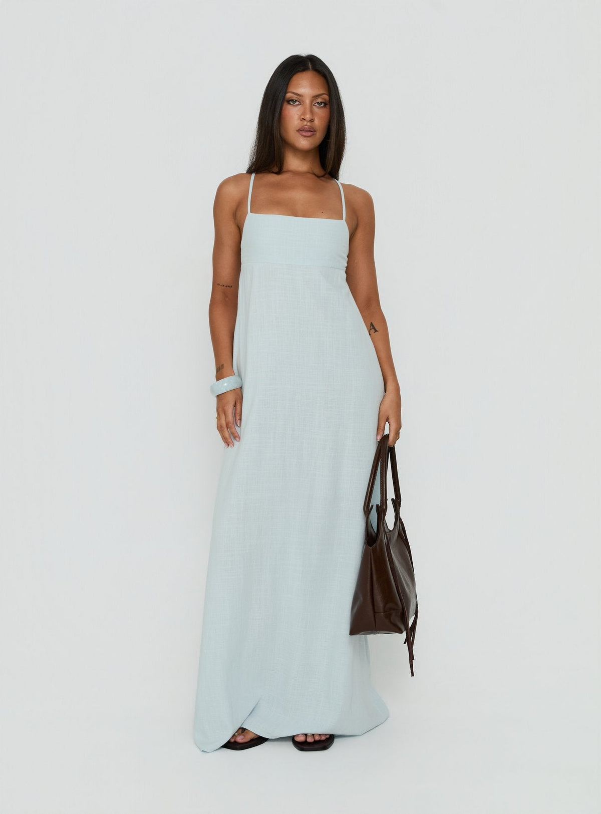 Solie Tie Back Maxi Dress Ice Blue
