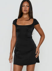 Nobodys Girl Scoop Neck Mini Dress Black