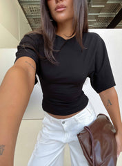 Nakota V Neck Cinched Tee Black