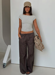 Toren Drawstring Straight Leg Pants Charcoal