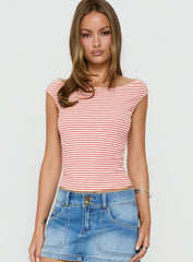 Cheirosa Off Shoulder Top Red Stripe
