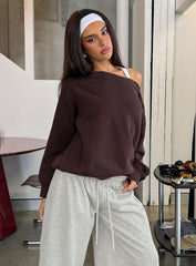 Wellness Off The Shoulder Jumper Brown