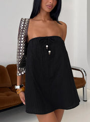 Isafelia Strapless Romper Black