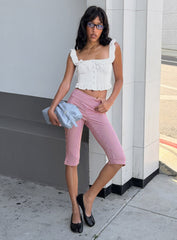 Rossie Capri Pants Red Gingham