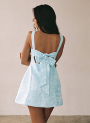 Asterie Bow Detail Mini Dress Blue