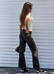 Buenos No Waist Low Rise Straight Leg Jeans Washed Black
