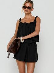 Real Charm Tiered Babydoll Mini Dress Black