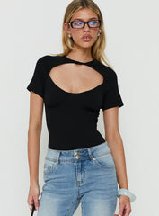 Giallo Solid Bodysuit Black