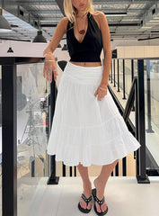 Silver Springs Midi Skirt White
