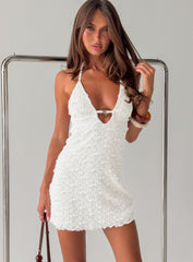 Marita Ring Detail Mini Dress White