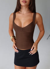 Justina Bandage Top Brown