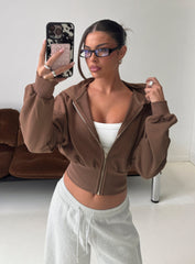 Daytime Cropped Blouson Hoodie Cocoa