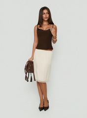 Bella Lace Trim Midi Skirt Butter