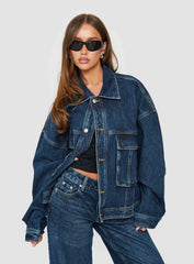 Kier Oversized Jacket Denim Dark Blue Wash