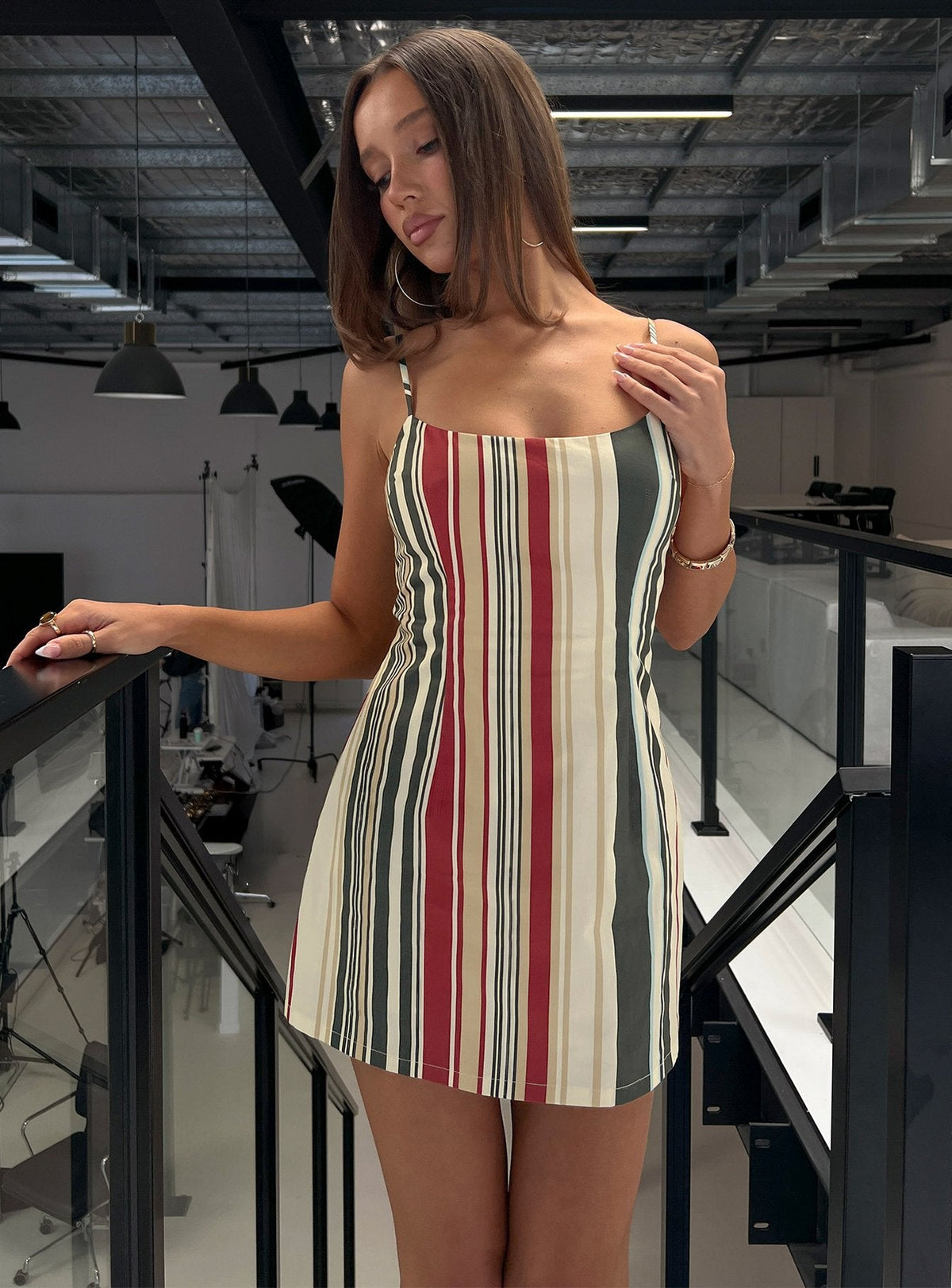 Yumiko Scoop Playsuit Multi Stripe
