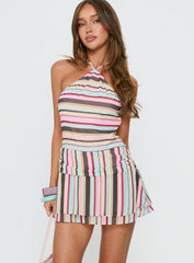 Kylianne Arrowneck Romper Multi Stripe
