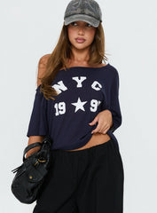 NYC 1997 Loose Graphic Tee Navy