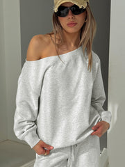 Wellness Off the Shoulder Jumper Grey Marle