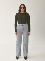 Kalinda High Rise Straight Leg Jeans Blue