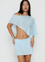 Shalva Knit Sequin Mini Skort Blue