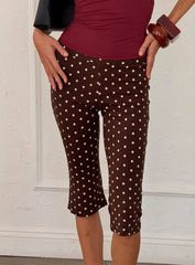 Samaira Capri Pant Brown Polka Dot