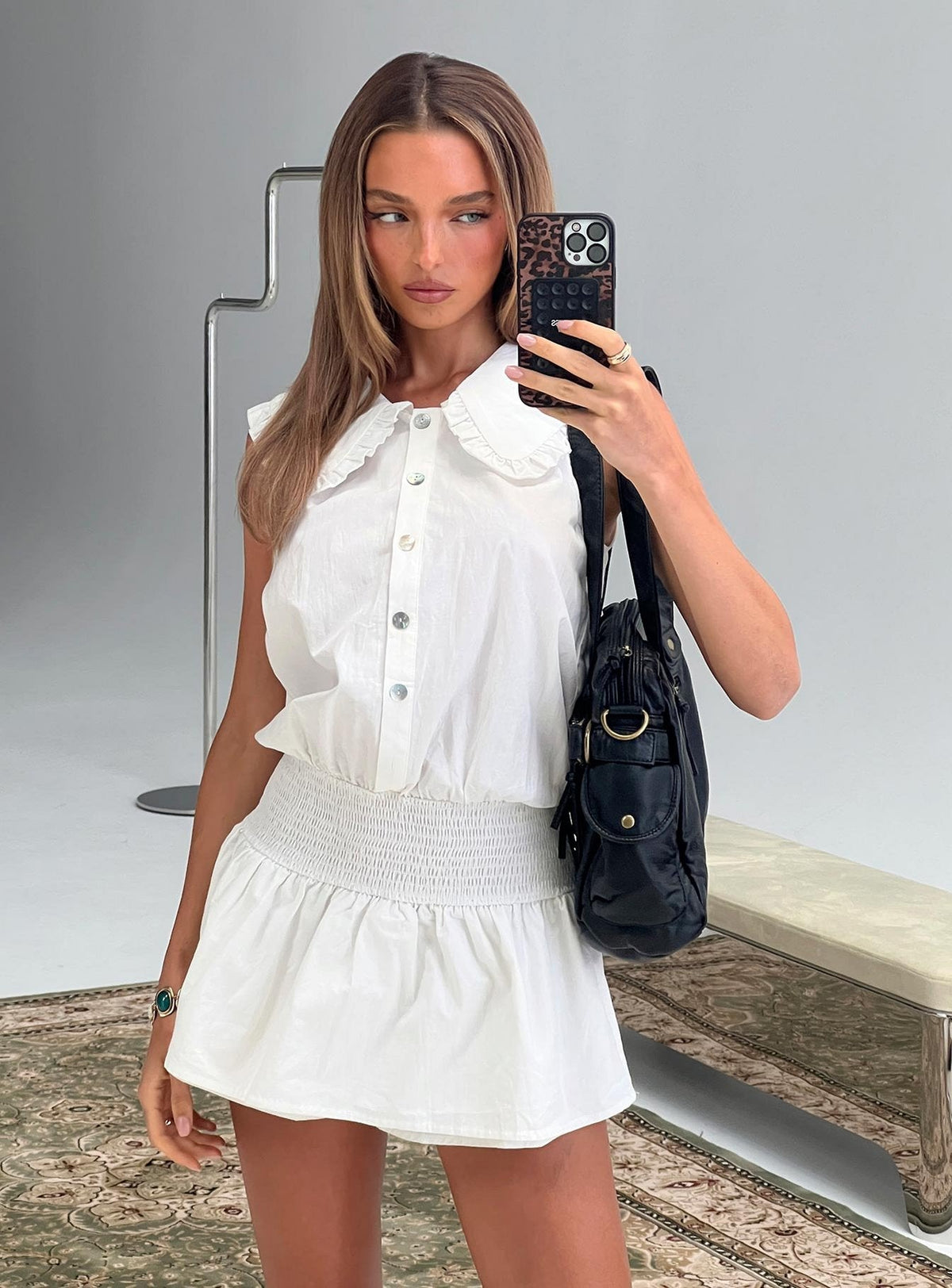 Nilufer Collared Playsuit White