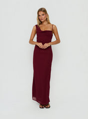 Laurisa Draped Maxi Dress Wine