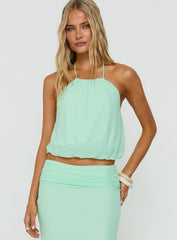 Wild Dune Tie Neck Top Green