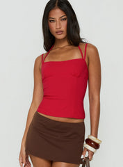 Antonita Structured Double Strap Top Red