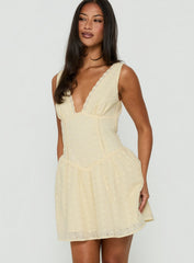 Thinking Bout You Lace Trim Sleeveless Mini Dress Butter