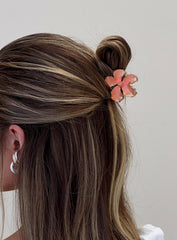 Luhna Floral Claw Clip Orange