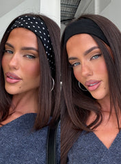 The Juney Headband Pack Black Polka Dot