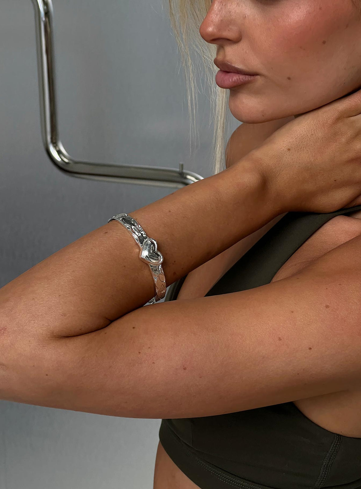 Romma Heart Cuff Silver