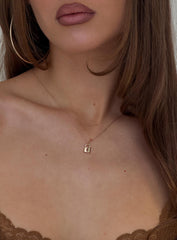 Mallary Lock Pendant Necklace Gold