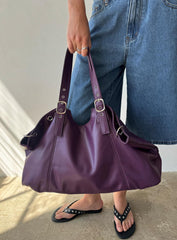 Amaria Buckle Detail Shoulder Bag Plum