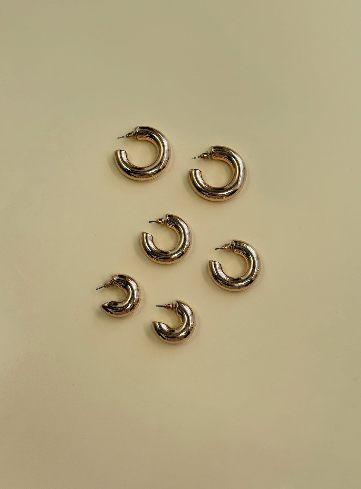 Delah Hoop Earring Pack Gold