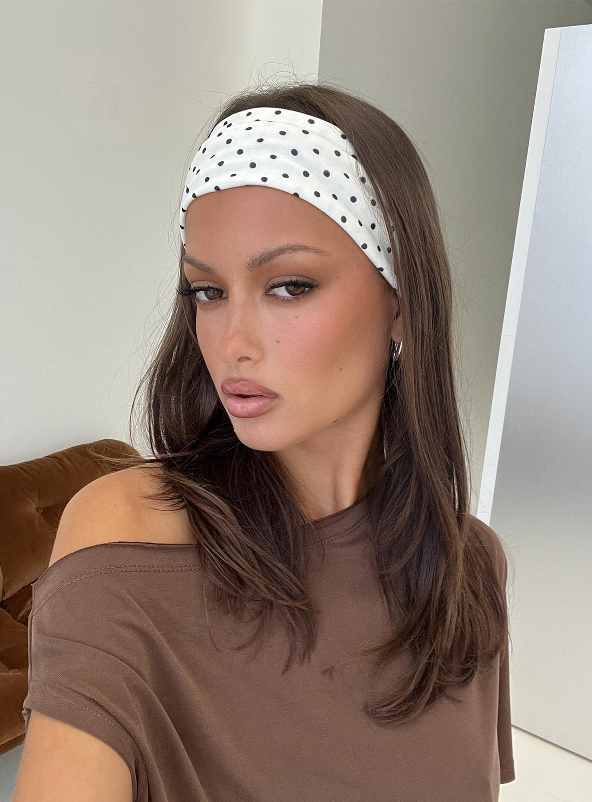 The Juney Headband Cream Polka