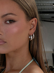 Lahna Hoop Earring Pack Silver