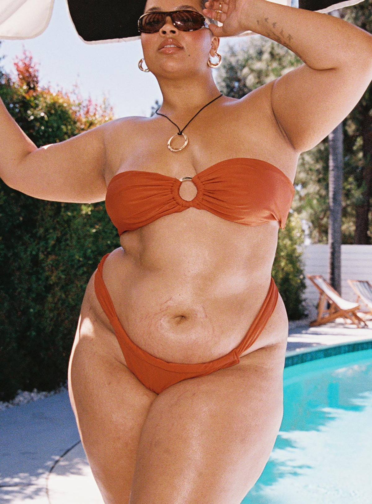 Janea Bikini Bottoms Rust Curve