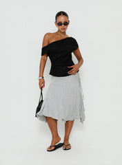 Seasons Change Relaxed Off Shoulder Top Black