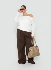 Icon Baby Off Shoulder Long Sleeve Top White Curve